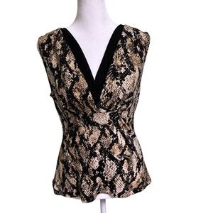 Grace Elements V-Neck Snake Print Blouse